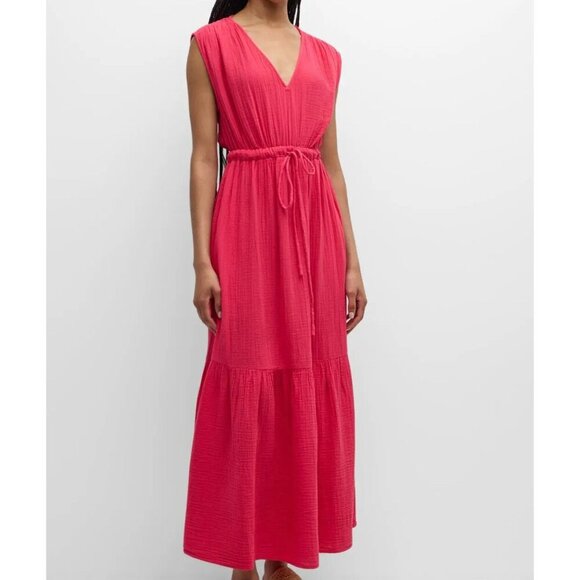 Xirena Rosalie Maxi Dress sweet pea hot pink cotton gauze Small NWT - Picture 1 of 9